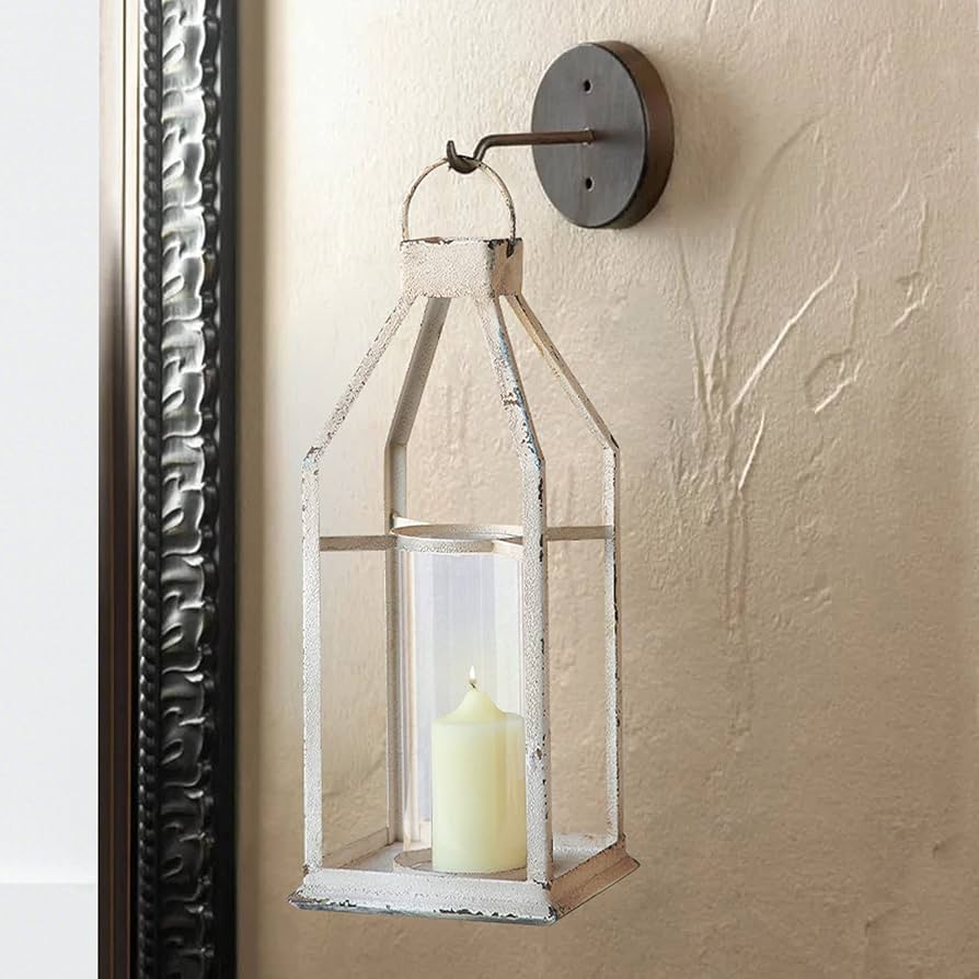 Amazon.com: Farmhouse White Metal Lanterns 21